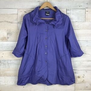 Capucci Italy Purple Lagenlook Bubble Top Jacket